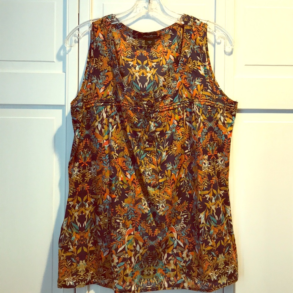 EDDIE BAUER Tropical Print Cotton Tank